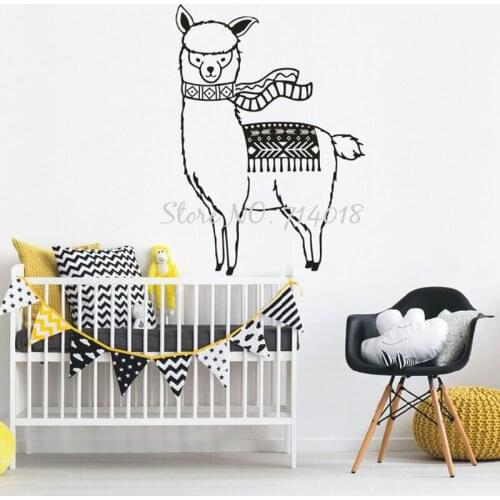 Woodland Tribal Alpaca Vinyl Wall Decals Wall Stickers for Kids Room Boy Nursery Decor Art Bedroom Decoration Murals B33