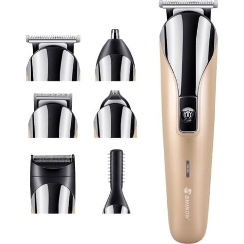 Vintage oil head carving electric clipper 6 in 1 multi-function hair clipper set rechargeable electric clipper