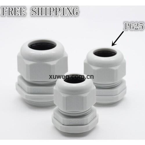 Free shipping 10 PCS Wholesale PG25 Waterproof Connector Gland Cable IP68 Joints 16-21mm
