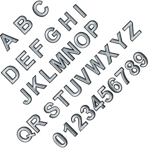 45MM high 1PC A-Z 0-9 White Arial English Alphabet Letters Mixed Embroidered Iron On Patches Sew on badge For Clothes Pant Bag