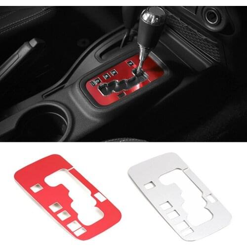 YCCPAUTO Car Interior Decoration Aluminium Gear Shift Panel Trim Sticker Cover For Jeep Wrangler JK 2011-2017