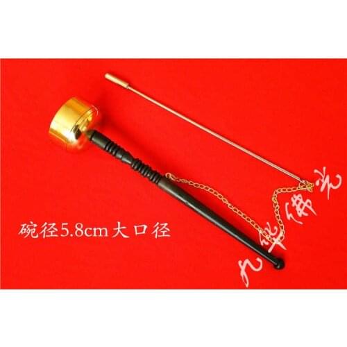 Magic bowl diameter 5.8cm large diameter long handle copper lead out lead hand bell Qing