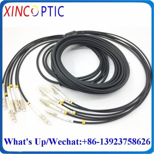 10Meters,6Cores,MM,50/125 Outdoor Armored LSZH TPU Black Jacket,Dia:4.5mm,10M,LC/UPC-LC/ST/FC/SC Armored Fiber Optic Patch Cord