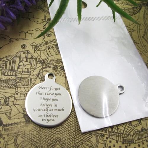 20pcs--"Never Forget That I Love You..."stainless steel charms 5 styles for choosing DIY Charms for necklace bracelets