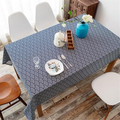 110x150cm Tablecloth Pastoral Cotton and Linen Printing Desktop Household Multifunctional Rectangular Coffee Table Cloth Cover