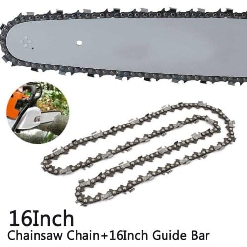 16Inch 56DL 3/8"Pitch 0.050''Gauge Chainsaw Saw Chain + Guide Bar Chain Blade Wood Cutting For Baumr-AG Husqvarna Chainsaw