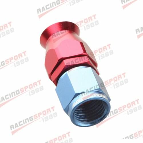 6AN Fittings PTFE Teflon Swivel Hose End Straight Fuel Adapter Red/Blue