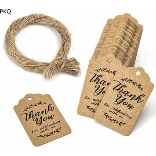 300pc Kraft Paper Tag "Thank you for celebrating with us"Cardboard Gift Tag Wedding Party Birthday favor Decorative Paper Tags
