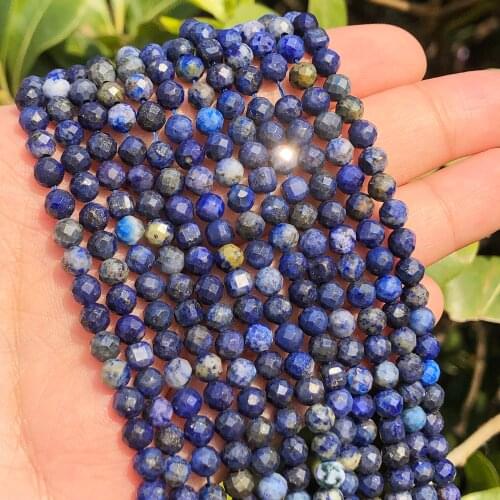 Natural Beads Faceted 2/3/4mm Small Tiny Lapis Lazuli Jades New DIY Beads For Jewelry Making Bracelet Necklace 15'' Strands