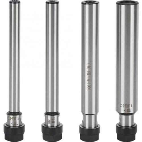 ER11A 100mm Handle Collet Chuck Holder Alloy Steel 10/12/16/20mm Straight Shank Extension Rod Milling Cutter Tool Holder