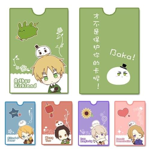 Japanese Anime Axis Powers Hetalia APH Cards Holder Bus Pass Business Card Case Cosplay Xmas Gifts