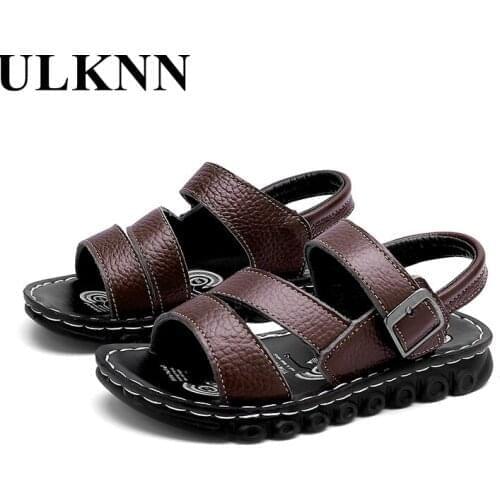 ULKNN Children Sandal Soft Bottom Anti-slip Fashion Solid Color Boys Summer Sandals 2021 New Spring Shoes For Kids Rubber Sole