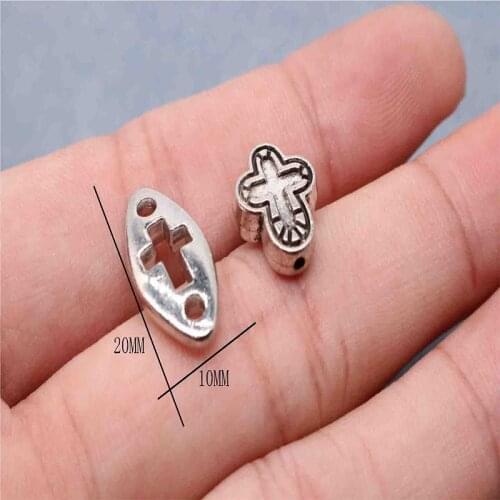 Jesus Cross Double-sided Compassion Icon Mary Alloy Rosary Center Handmade Beaded Charm Beads Fit Charm Bracelet Jewelry