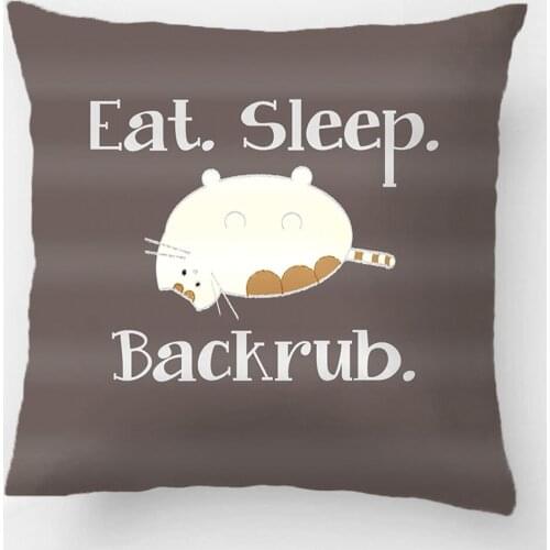 Eat. Sleep. Backrub. Wedding Decorative Cushion Cover Pillow Case Customize Gift High-Quility By Lvsure For Sofa Seat Pillowcase