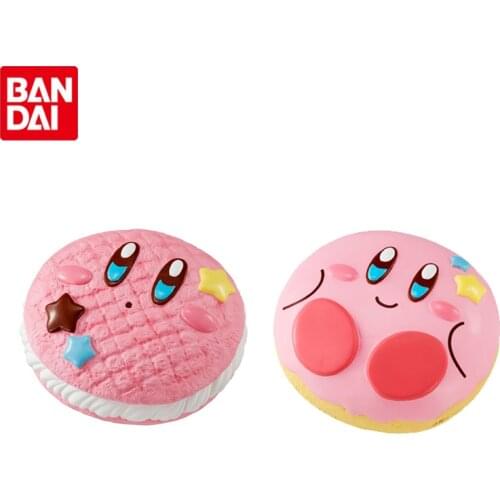 Bandai Genuine Kirby Waddle Dee Cute Donut Pendant Kirby Anime Action Figure Collect Model Toys Gifts for Kids Boys Girls