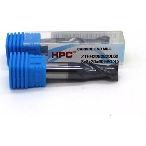 Router bit 8*8*60 with 2 flutes HRC 45 square flatted mill cutter tungsten carbide end mills CNC machine milling tools