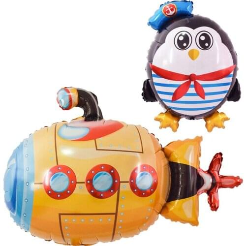 Cartoon toy balloon submarine sailor balloon baby shower children birthday party decoration aluminum foil balloon wholesale