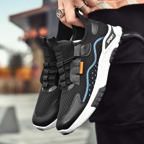Mens shoes flying woven sports shoes with front lace mens Korean fashion casual shoes student running shoes new summer 2021