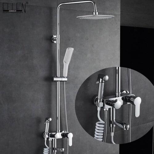 Vidric Bathroom Rainfall Shower Set with Bidet Spray Bath Shower Faucets Set Chrome Hand Shower Bath Shower Set ML85077