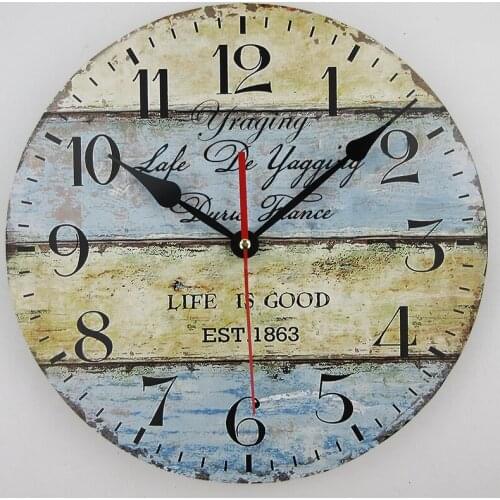 New 3D MDF Wood Round Wall Clock Living Room Decoration Art Gift European Sttage Vintage Retro Wall Clocks