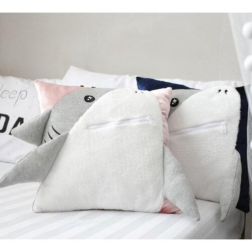 New cute creative Bedroom decoration 35cm Shark shape lifelike Soothing doll stuffed soft Pillow Cushion kids Holiday gift