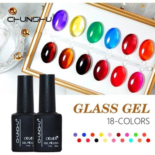 CHUNSHU New 7ml Transparent Jelly Gel Glass White Pink Candy Uvgel Nail Polish To Art Manicure Amber Glaze UV LED Vanish Lacquer
