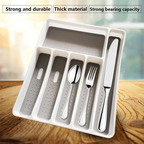 5/6 Grids Kitchen Drawer Organizer Tray Cutlery Tray Utensil Tableware Separation Storage Box Cutlery for Spoon Fork Knife Shelf