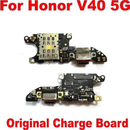 Original Subboard For Huawei Honor V40 view40 5G Microphone USB Plug Fast Charging Port Charge Board Sim Card Tray Flex Cable