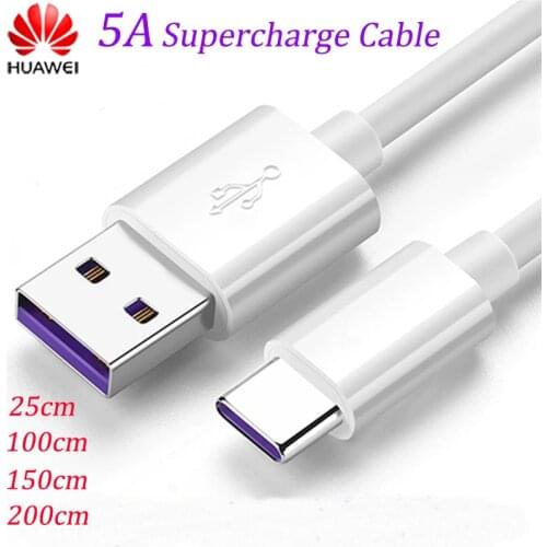 25cm/1m/2m Original Huawei 5A Type C Supercharge Cable For P40 P30 P20 Pro Lite Mate 30 20 Pro Usb C Fast Quick Charging Cable