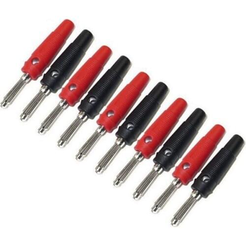 P3008 10Pcs 4mm Copper Banana Plug Jack Speaker Amplifier Test Probes Connector