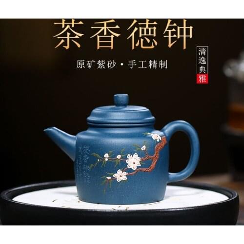 Of direct selling yixing azure mud are recommended handmade applique DE bell teapot wechat business agent undertakes