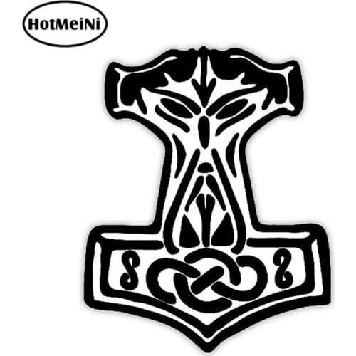 HotMeiNi 13cm x 10.5cm Mjolnir Norse Donar Thor Hammer Sticker Decal Vinyl Bumper Wall Vinyl Decal Waterproof Accessories