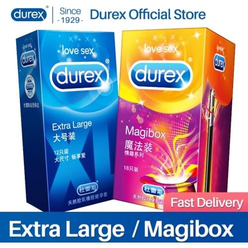 Durex Magic Condoms 56mm 52.5mm Extra Lubricanted Ice Fire Ribbed Dotted Penis Sleeve Intimate Adult Products Sex Toys For Men