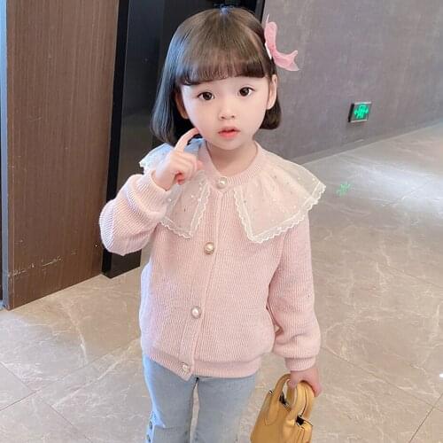 Girls Knitted Coat Mesh Girl Coat Sweater Sequin Childrens Jackets Spring Autumn Clothes Girl