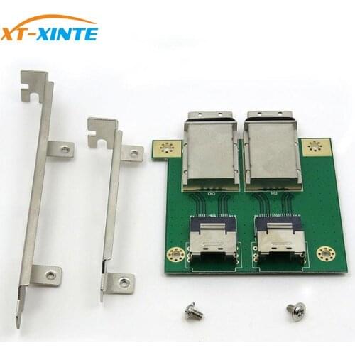 XT-XINTE Mini SAS 36P-26P PCI Adapter board (Dual) Internal SFF8087 to External 8088 PCI Card with PCI Mounting Plate