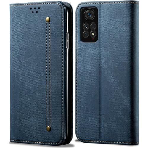 For Xiaomi Mi 11T 5G 2021 Protective Case Leather Denim Solid Wallet Luxury Shell Xiaomi T11 Case Mi 11 T Mi11 Mi11T Flip Cover