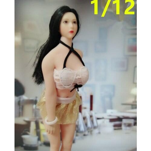 1/12 Scale Female Sexy Top Yellow Skirt for 6" Figure PHMB2018