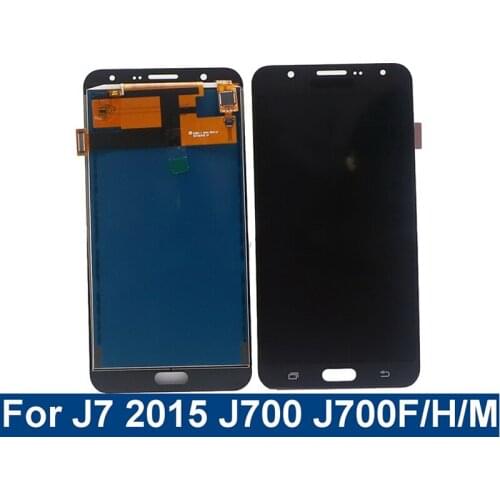 100% Tested For Samsung Galaxy J7 2015 J700 J700F J700M LCD Display Touch Screen Replacement With Adjustable Brightness