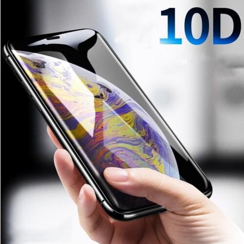 10D Tempered Glass on For iPhone XS MAX XR Full Cover Screen Protector For iPhone 11 Pro MAX 6 7 8 plus Curved Protective Film