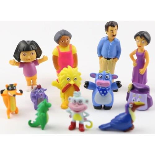 12pcs/set Cartoon Dora PVC Action Figures Toys Dora the Explorer Dolls For Kid Birthday Gift