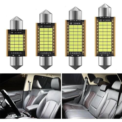 1x C10W C5W LED Canbus Festoon 31mm 36mm 39mm 41mm for Car Bulb Interior Reading Light License Plate Luggage Trunk Lamp White
