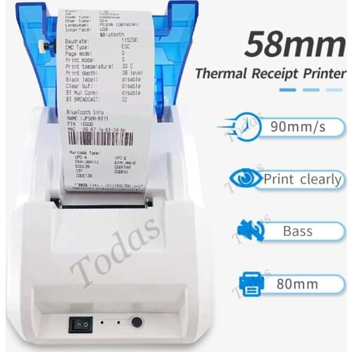 2 inch Mini Thermal Receipt Printer With USB & Bluetooth Compatible With Cash Drawer Phone And POS System Bill Thermal Printer