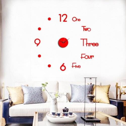 3D Wall Clock Mirror Wall Stickers Creative DIY Wall Clocks Removable Art Decal Sticker Home Decor Living Room Quartz Needle Hot