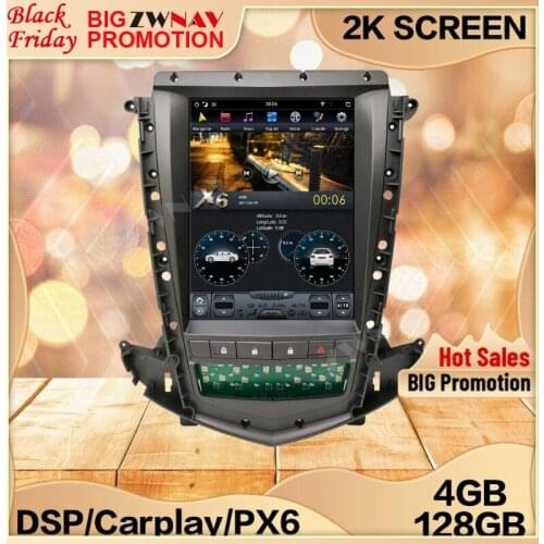 4+128G Tesla Screen For 2013 2014 2015 2016 2017 Cadillac SRX Android 9 Unit Car Multimedia Player GPS Audio Radio Stereo