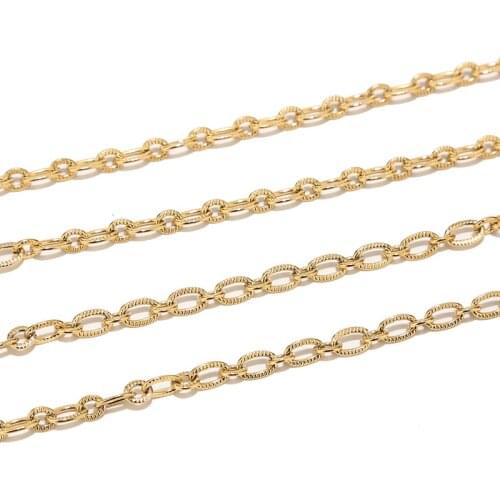 4.5MM width gold tone Stainless Steel link Chain for Bulk Jewelry Making Oval Cable Necklace Bracelet Chain DIY Accessories