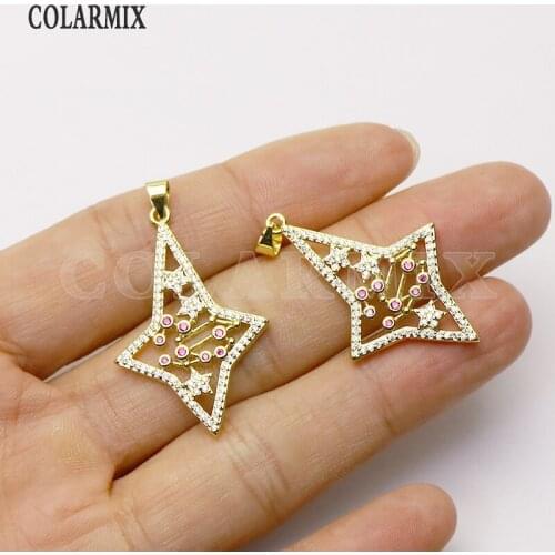 8 Pcs Star pendant accessories for necklace making Jewelry charms pendant Zircon jewelry pendant Fashion jewelry 7245