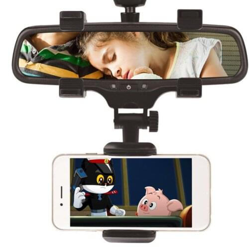 Car Rearview Mirror Mount Holder Stand Cradle For Cell Phone GPS Universal 360° Solid Adjustable