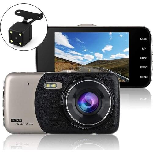 1080P FHD Car DVR LCD Dash Cam Video RearView F2.0 Dual Camera WDR Cycle Recording Star Night Vision G-sensor Dashcam Buck line