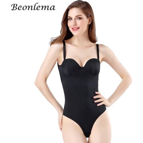 Beonlema Women Sexy Lingerie Bodysuit Backless Thong Shapewear Pulling Shapewear Plus Size Body Shaper Seamless Female Shapers