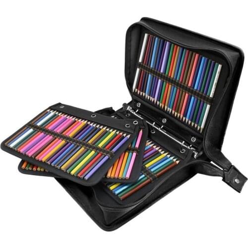 School Pencil Case 216 Holes PU Leather Professional Pencilcase Large Capacity Pencil Bag Box For Art Supplies Cute Stationery